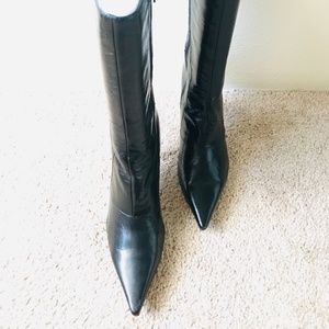 Nine West Black Mid-Calf Heeled Boots